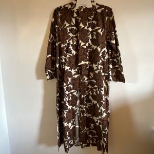 Zara 💯 cotton floral cinched dress